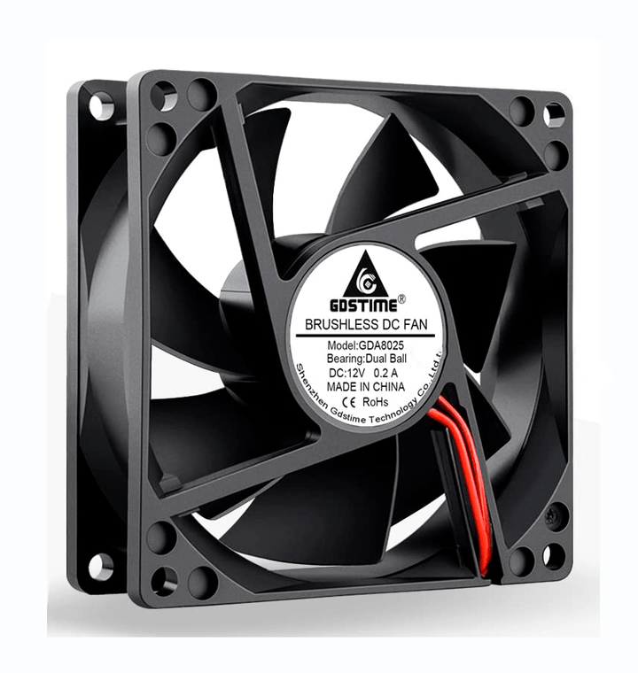 Ventilador Axial Balero Dual Dc 12V 80x80x25mm 2800RPM 0.2A GDA8025 - Tecneu