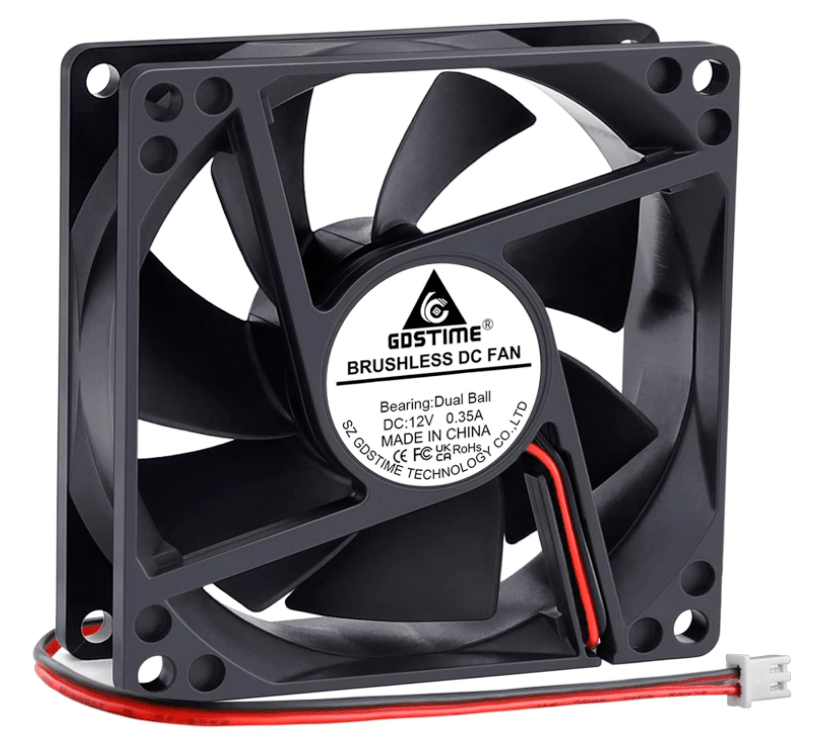 Ventilador Axial  Balero Dual DC 12V 80x80x25mm 4500RPM 0.35A
