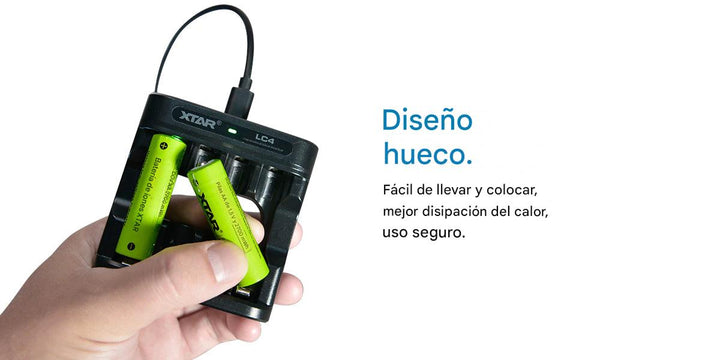 XTAR NEW LC4 Cargador para Baterías Li - ion AA y AAA - Tecneu