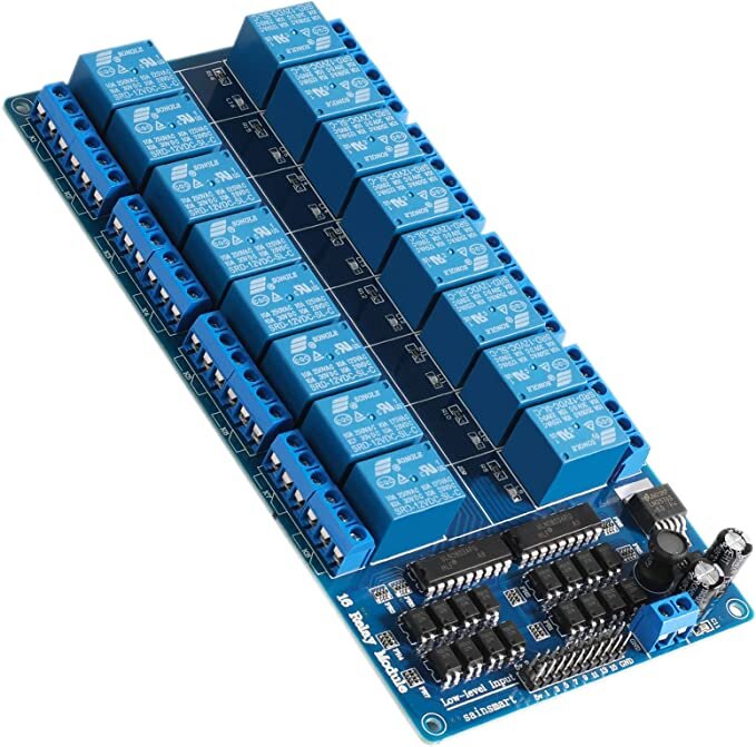 Modulo Relevadores 16 Canales 12v Relay Con Optoacoplador