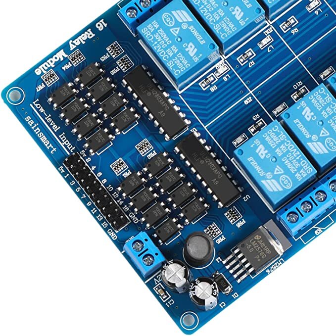 Modulo Relevadores 16 Canales 12v Relay Con Optoacoplador