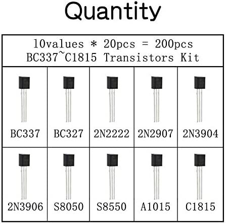 Kit 200 Transistores 10 Variantes Tipo To92 NPN PNP En Caja