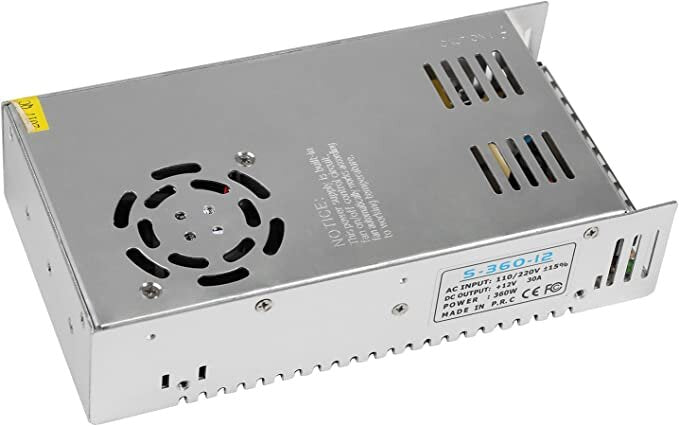 Fuente Conmutada De Alimentación 12v 30a 360w, 110/220vac Con Ventilador