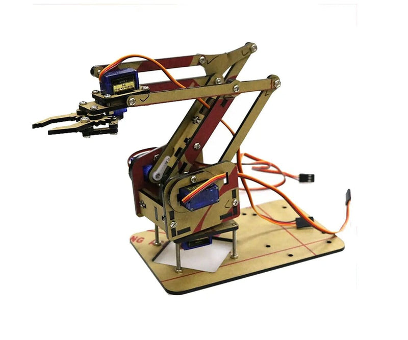 Brazo Robotico De Acrílico Mecánico Garra Educativo Arduino
