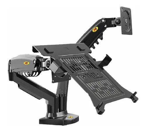 Base Doble Ergonomica De Monitor 17''-27'' Y Soporte Laptop 10''-17'