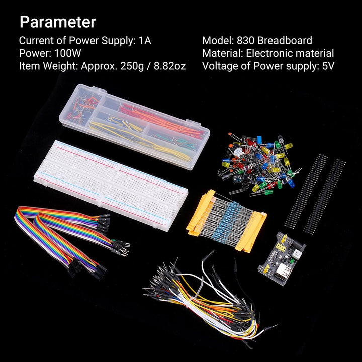 Kit Componentes Electronicos Resistencias Proto Jumpers Led (460) - Tecneu